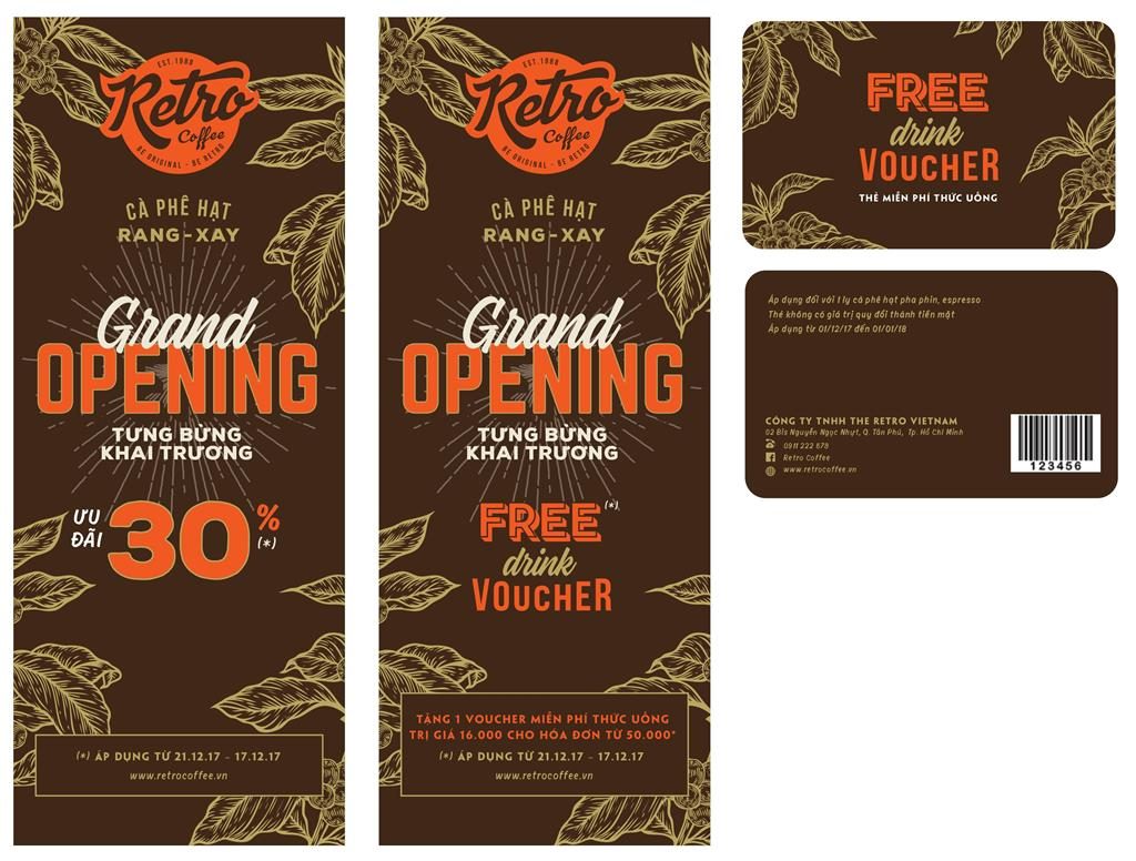 Voucher cafe Theo Phong cách Retro