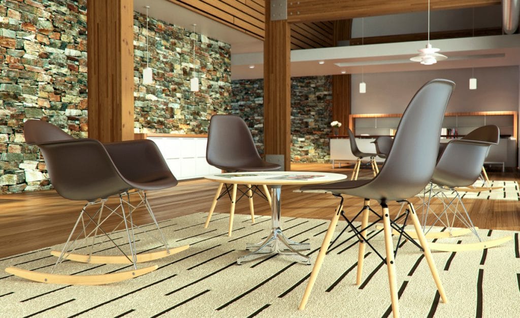 Ghế eames - bàn ghế cafe nhựa chân gỗ