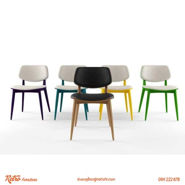 Ghế gỗ cafe PLC đa dạng màu sắc