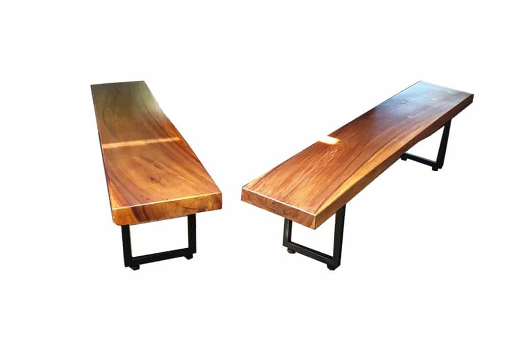 Mẫu ghế băng dài gỗ nguyên tấm cứng cáp
