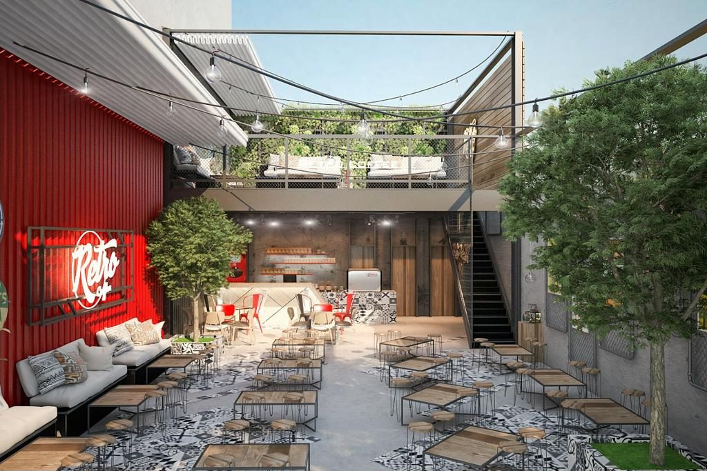 Quán cafe không gian mở giữa vườn cây xanh mát